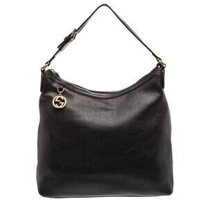 Gucci Black Leather Interlocking G Miss GG Tote Shoulder Bag